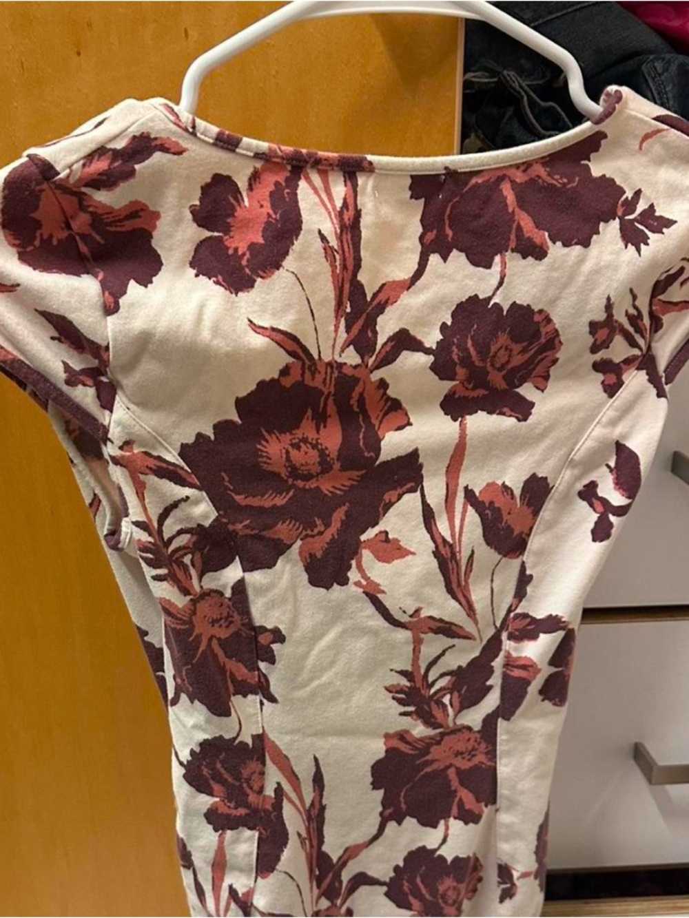 Free People Floral Tie-Front Bodysuit - Cream and Burgundy - Picture 3 of 3